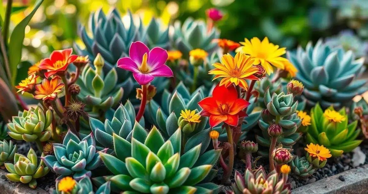 cuidar de suculentas com flor