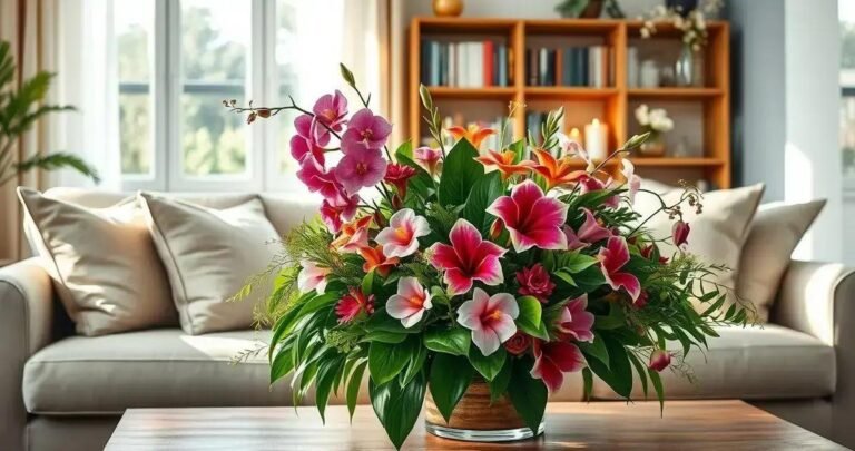 decoração com flores naturais