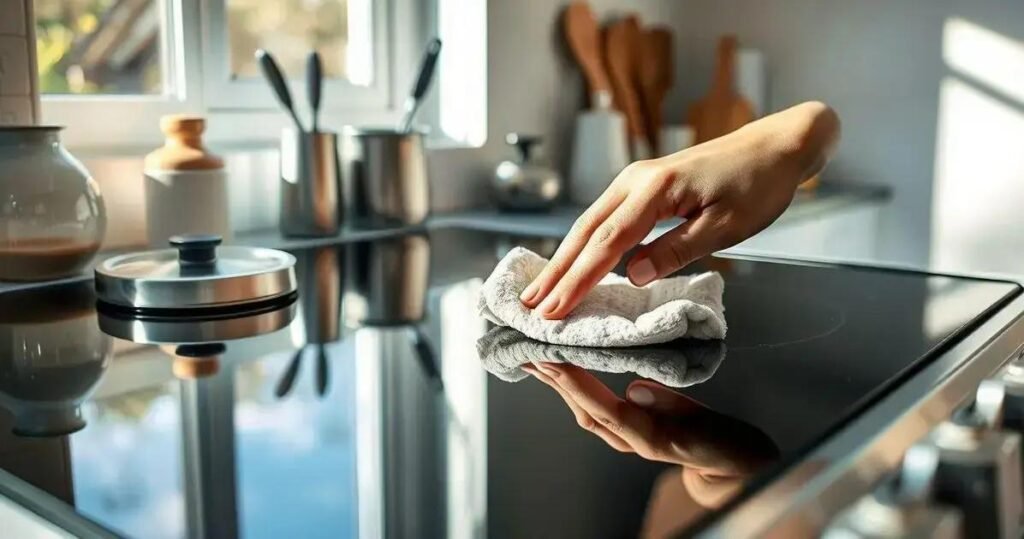 limpeza de fogão de vidro