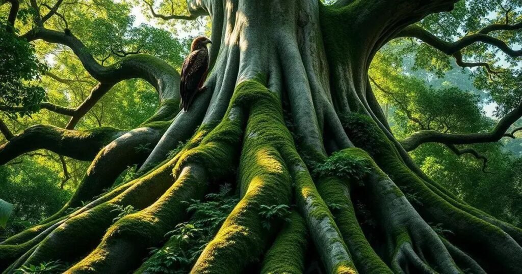 As Árvores Gigantes Que Servem De Ponto De Observação Para Gaviões E Águias Aves de rapina e as árvores altas