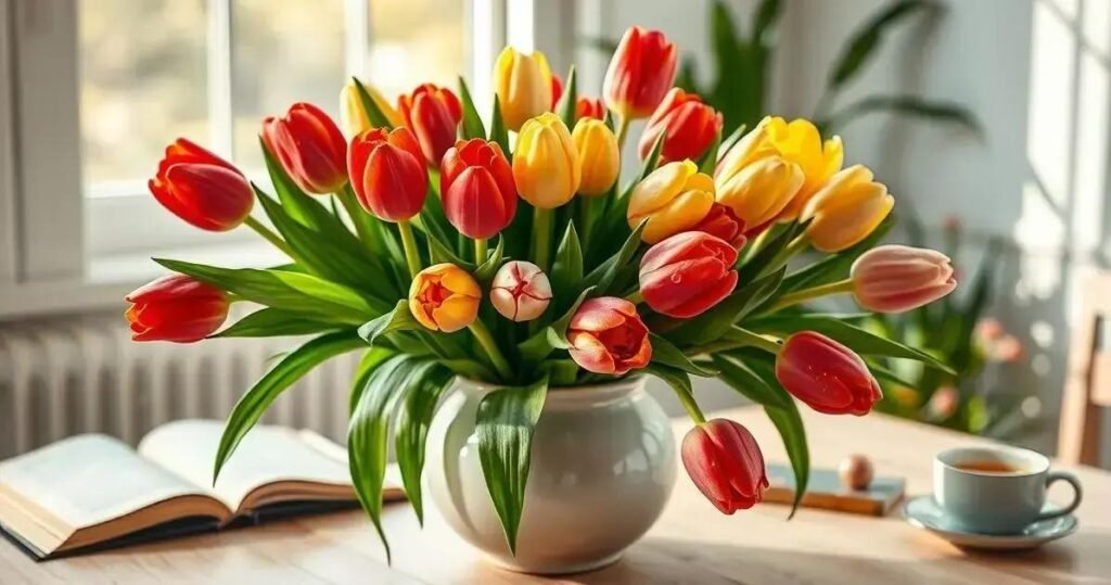 como cuidar de tulipas em vaso