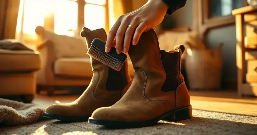 como escovar bota de camurça