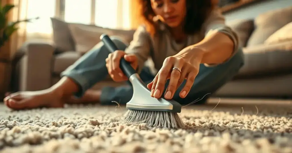 como escovar carpete para tirar pelos