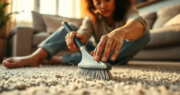 como escovar carpete para tirar pelos