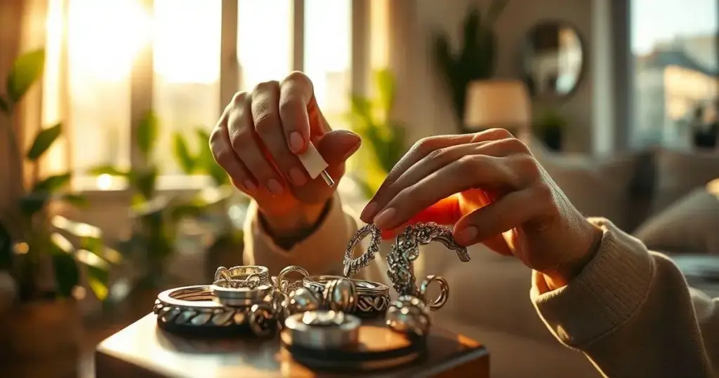 como escovar joias de prata