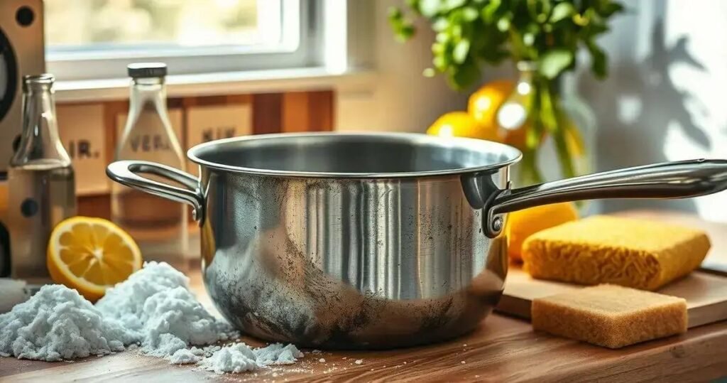 como limpar panela queimada