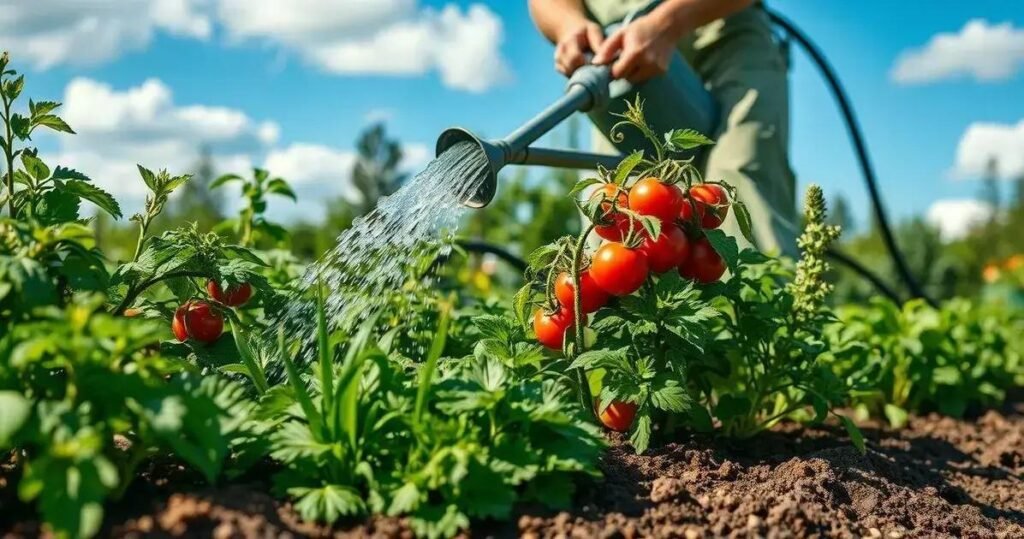 como regar a horta corretamente