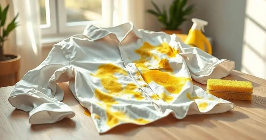 como tirar mancha amarela de roupa guardada