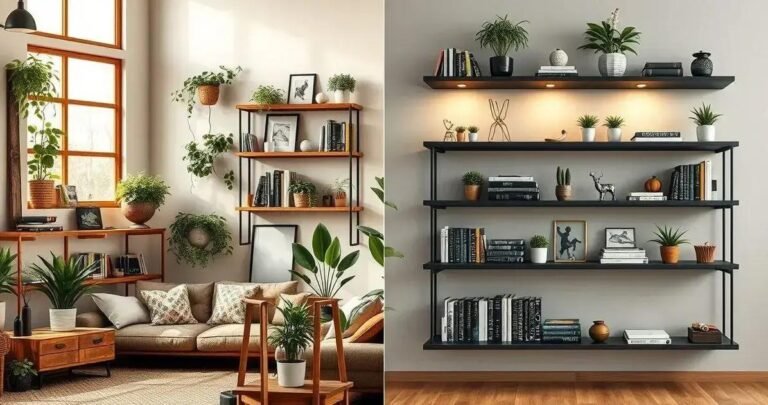 decoração com prateleiras