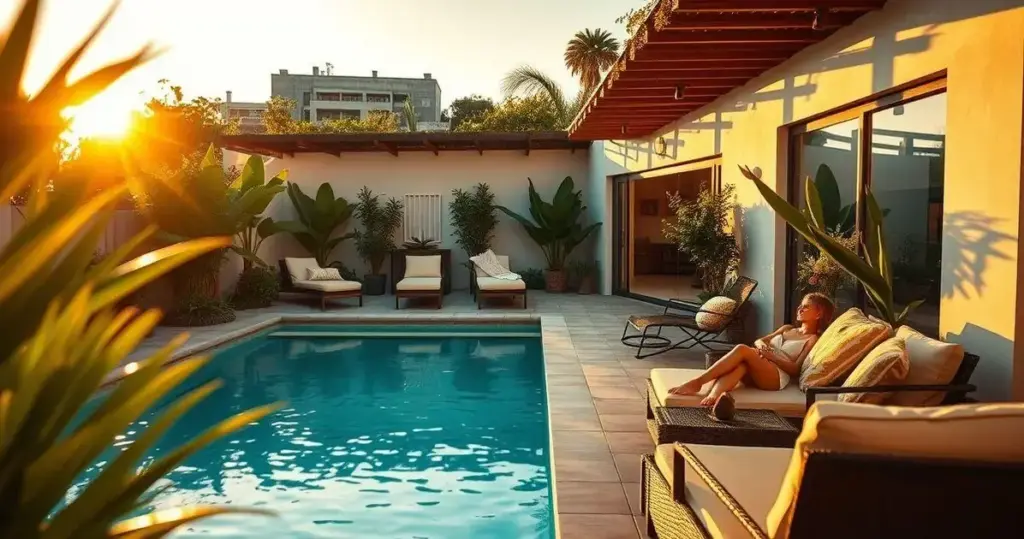 Decoração de Área Externa com Piscina para Curtir o Verão decoração de área externa