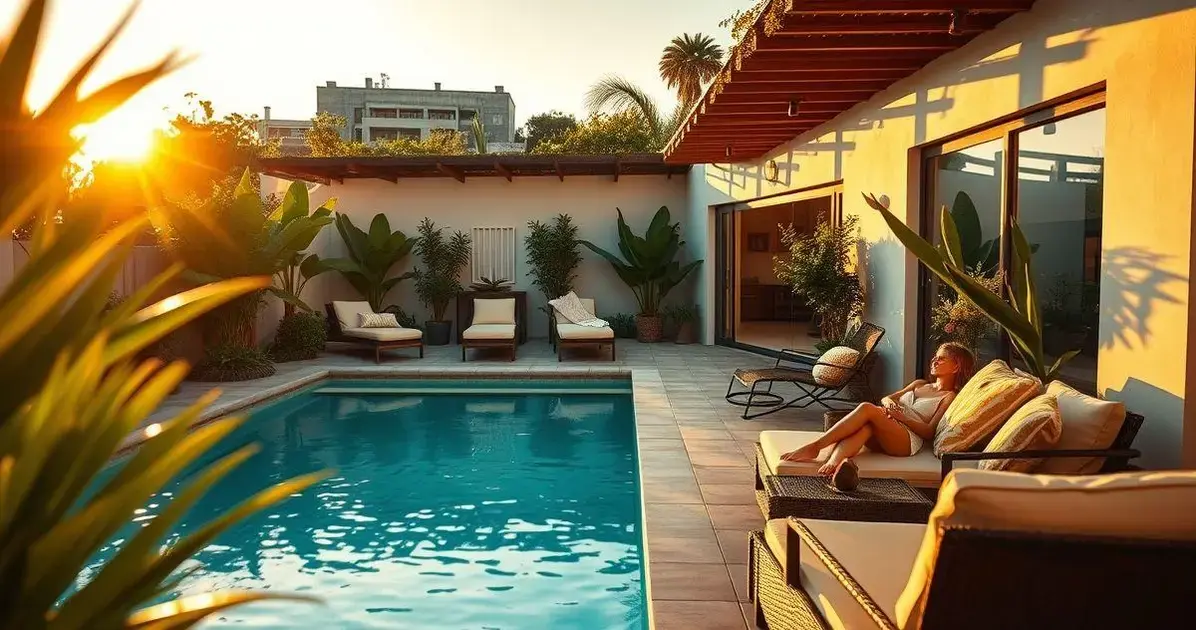 decoração de área externa