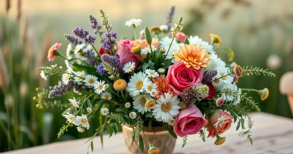 decoração de casamento com flores do campo