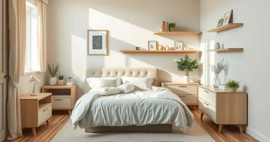 decoração de quarto de casal pequeno