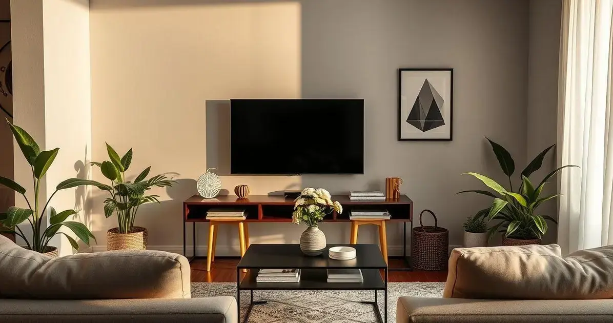 decoração de sala de TV pequena