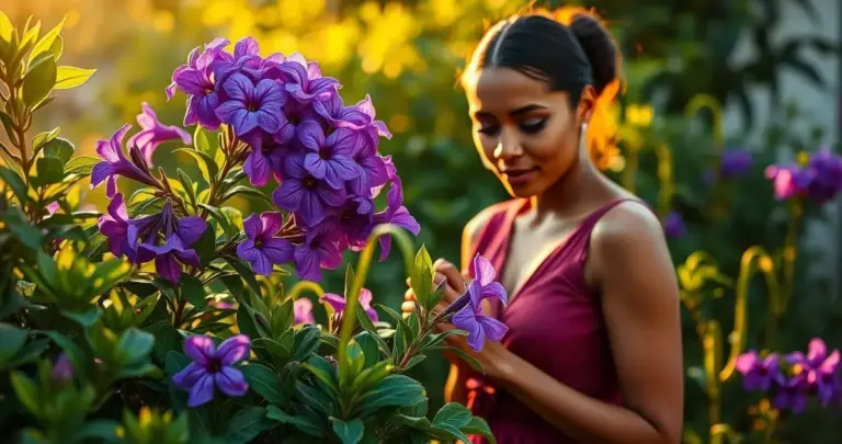 flores roxas para jardim