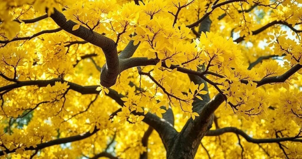 jacaranda com folhas amarelas