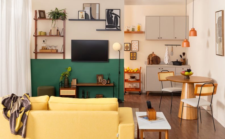 Tons de verde para parede da sala ...