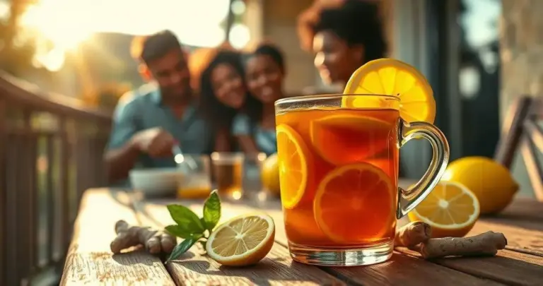 chá de gengibre com limão