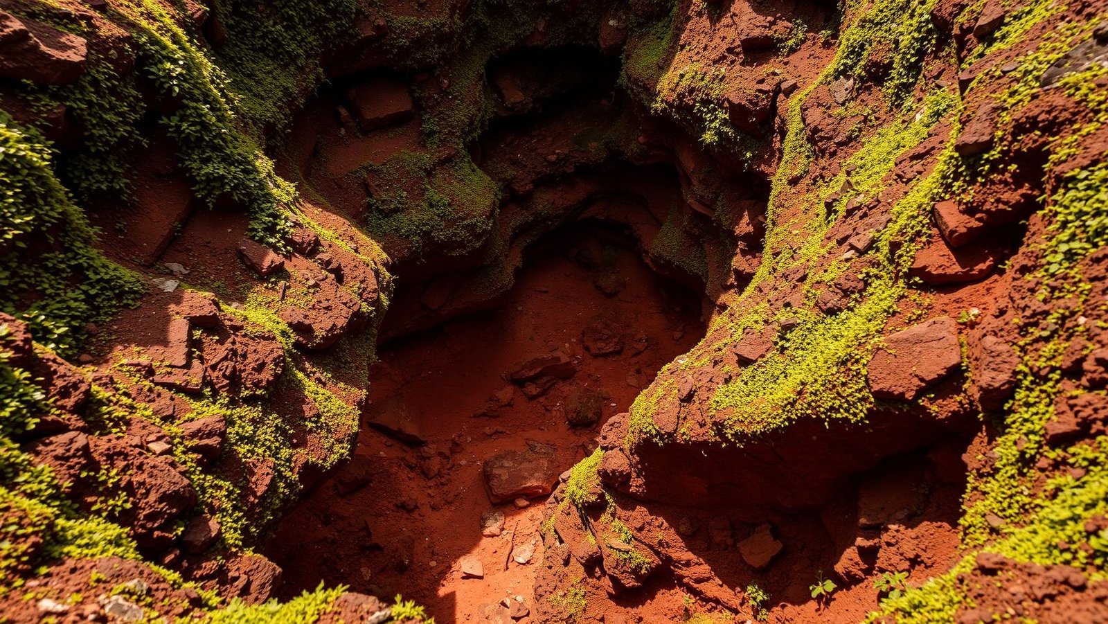 Raízes profundas de árvore do Cerrado expostas no solo vermelho