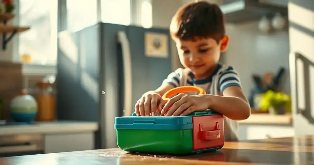 como limpar a lancheira das crianças