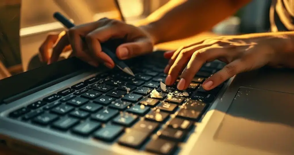 como limpar o teclado do notebook