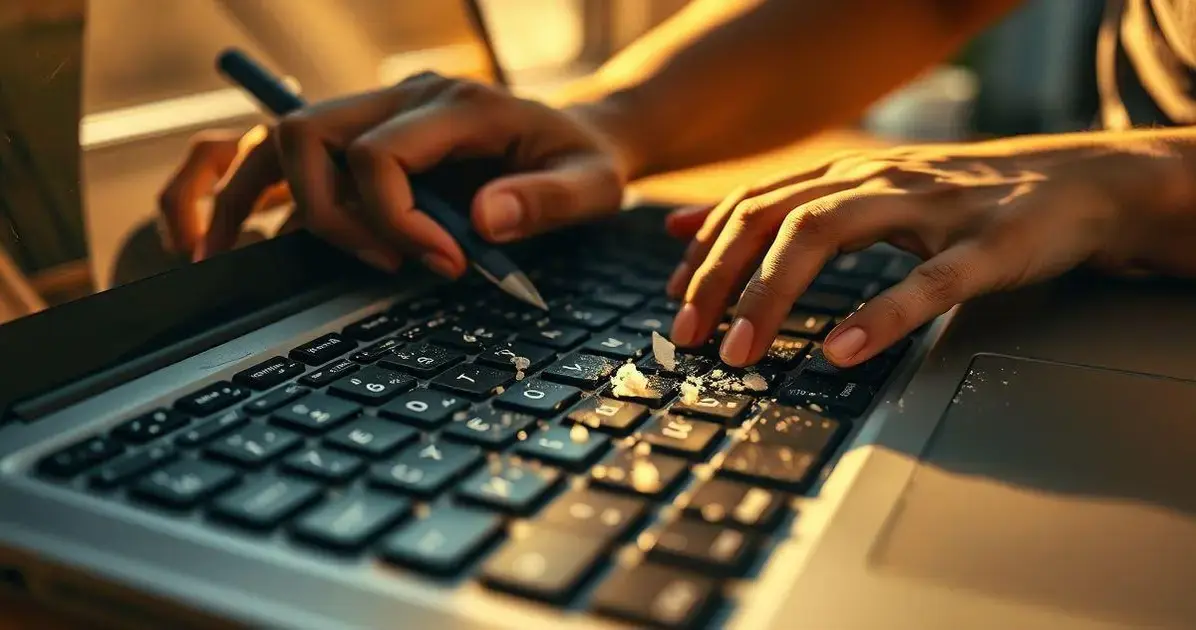 como limpar o teclado do notebook