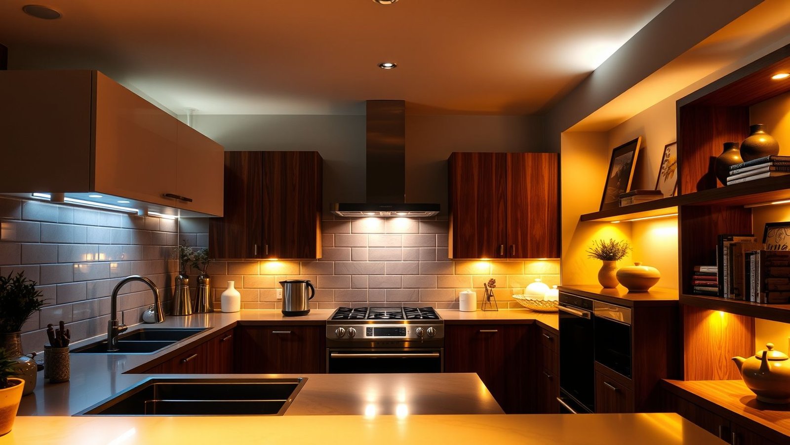 Iluminação de cozinha: Guia completo para iluminar sua cozinha e criar um ambiente aconchegante e funcional. Luz ambiente, luz de tarefa e luz de destaque. #iluminaçãocozinha #designdeinteriores #cozinhaaconchegante