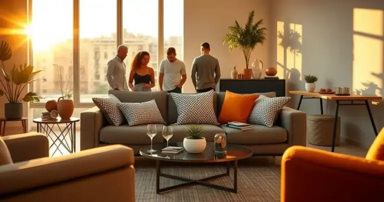 decoração de sala de estar moderna