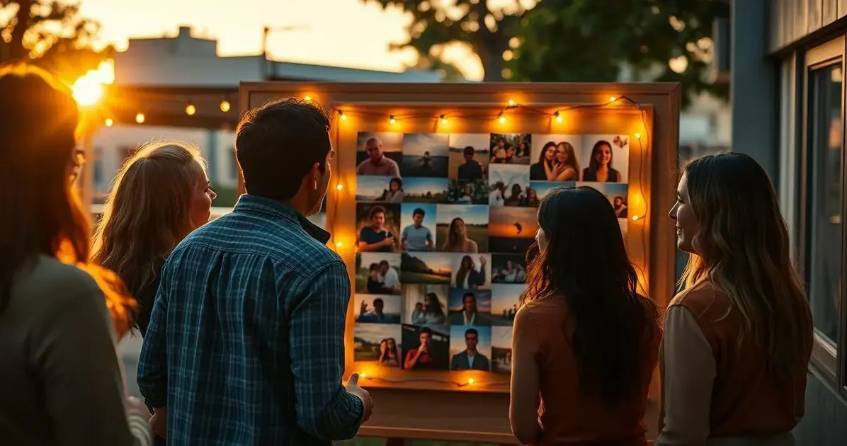 DIY quadro de fotos com pisca-pisca