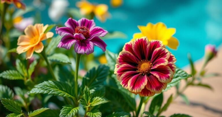 flores para plantar perto da piscina