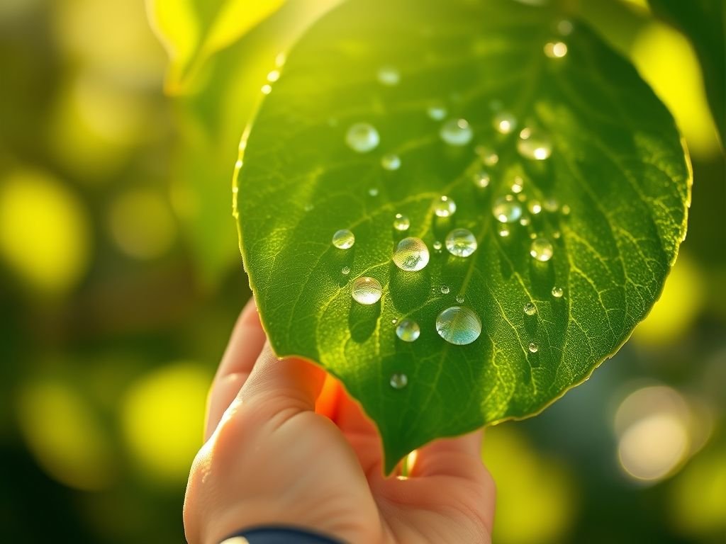 Criança com folha na mão: contato com a natureza e bem-estar infantil