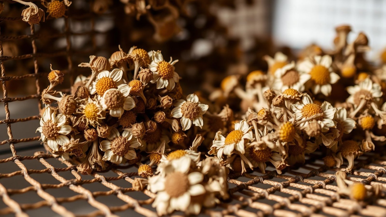 Guia prático de como secar flores de camomila corretamente para preservar o aroma e as propriedades medicinais.