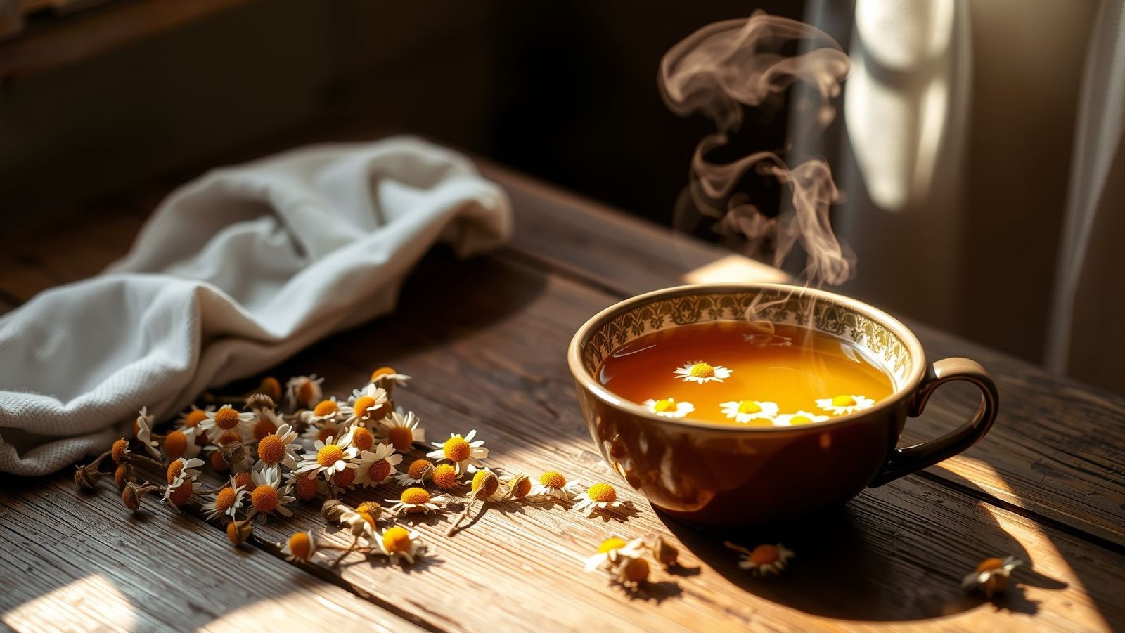 Benefícios do chá de camomila: relaxamento, digestão e bem-estar. Aprenda como colher e secar suas próprias flores.