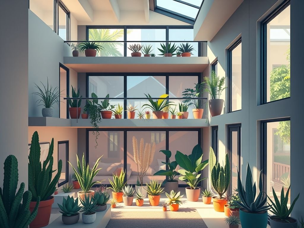 Guia de iluminação para suculentas em apartamentos: sol direto, luz indireta e pouca luz. Escolha a suculenta certa para cada ambiente.