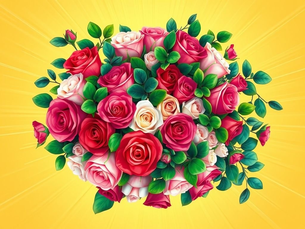 Materiais essenciais para criar um buquê de flores em espiral perfeito: flores, folhagens, tesoura, fita floral e barbante