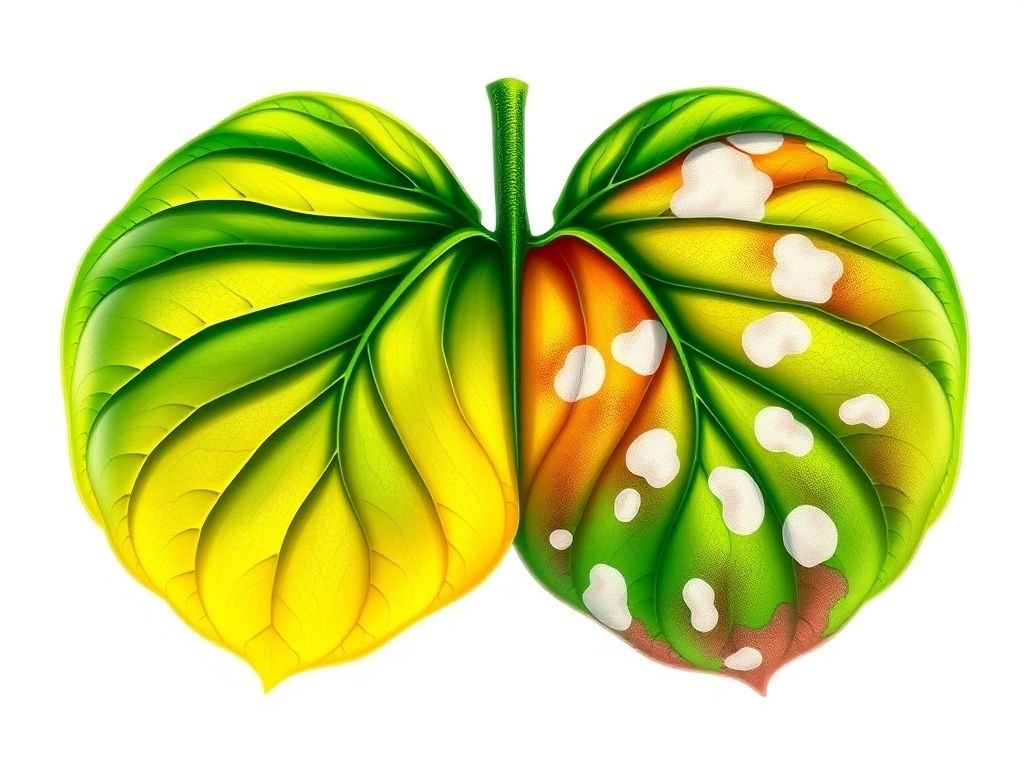 Como identificar o oídio em tomateiros: comparação entre folha saudável e folha infectada | Pragas em plantas