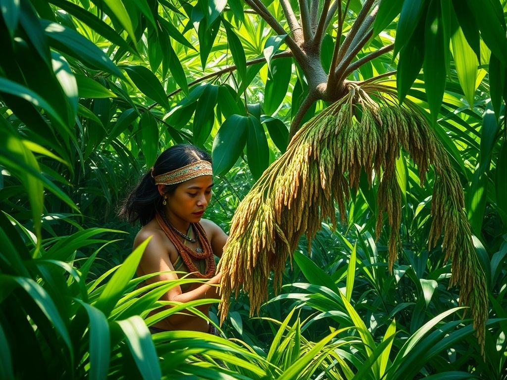 Indígena colhendo timbó na Amazônia: pesca ancestral e sustentabilidade