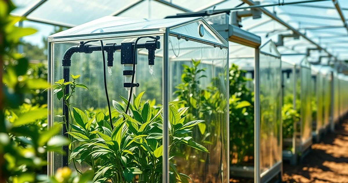 mini estufa para horta automática com irrigação