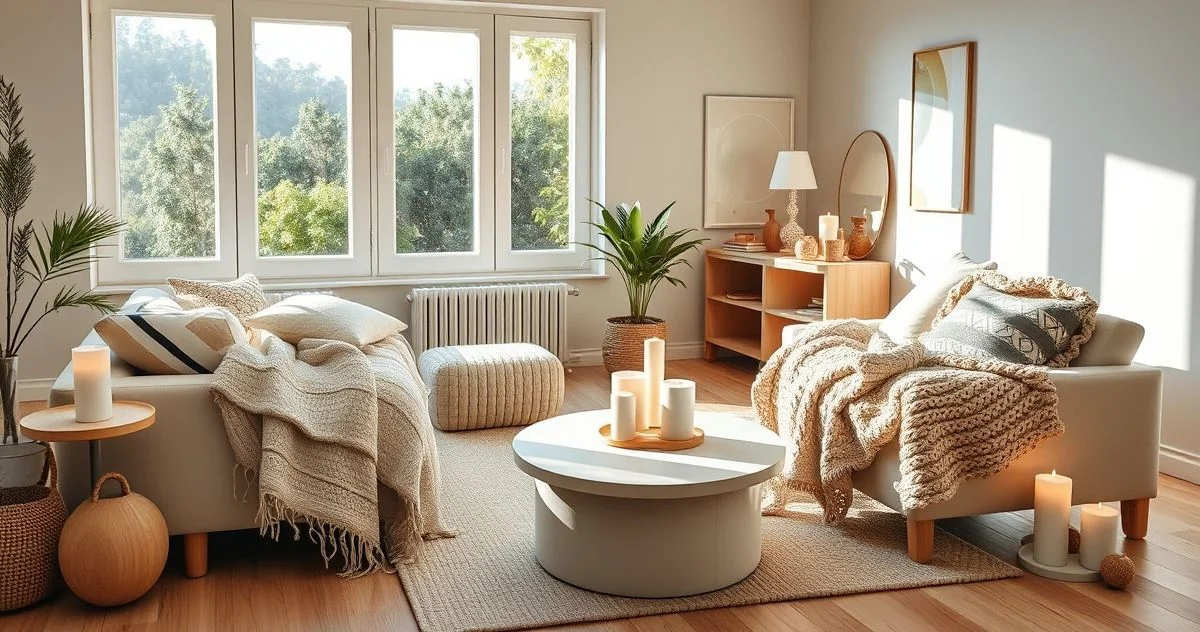 Fotografia realista de um studio com estilo escandinavo