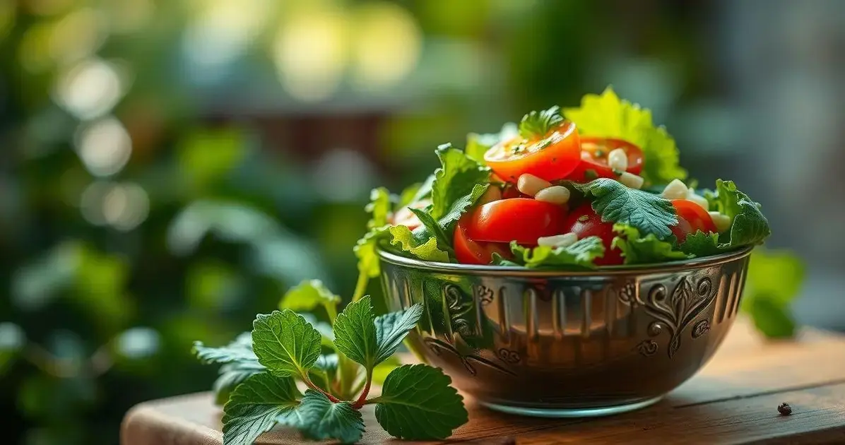 salada de pote com folhas da horta