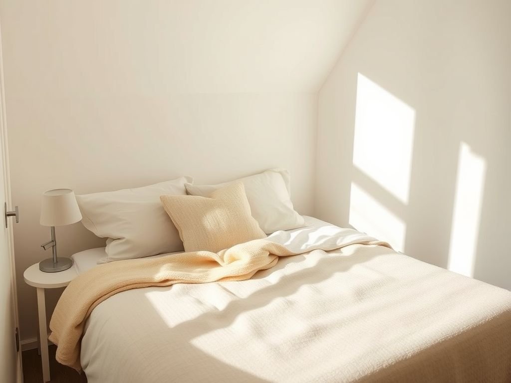 Quarto pequeno decorado com estilo minimalista e cores claras para otimizar o espaço e trazer aconchego. Inspire-se!