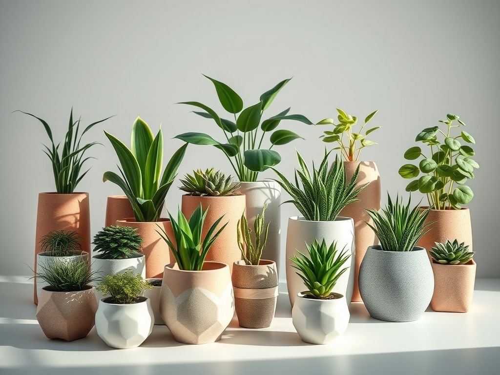 Formatos de vasos de plantas: altos, baixos, redondos, quadrados. Qual o melhor formato de vaso para cada planta, jardinagem, decoração com plantas, plantas de interior, jardinagem em casa.