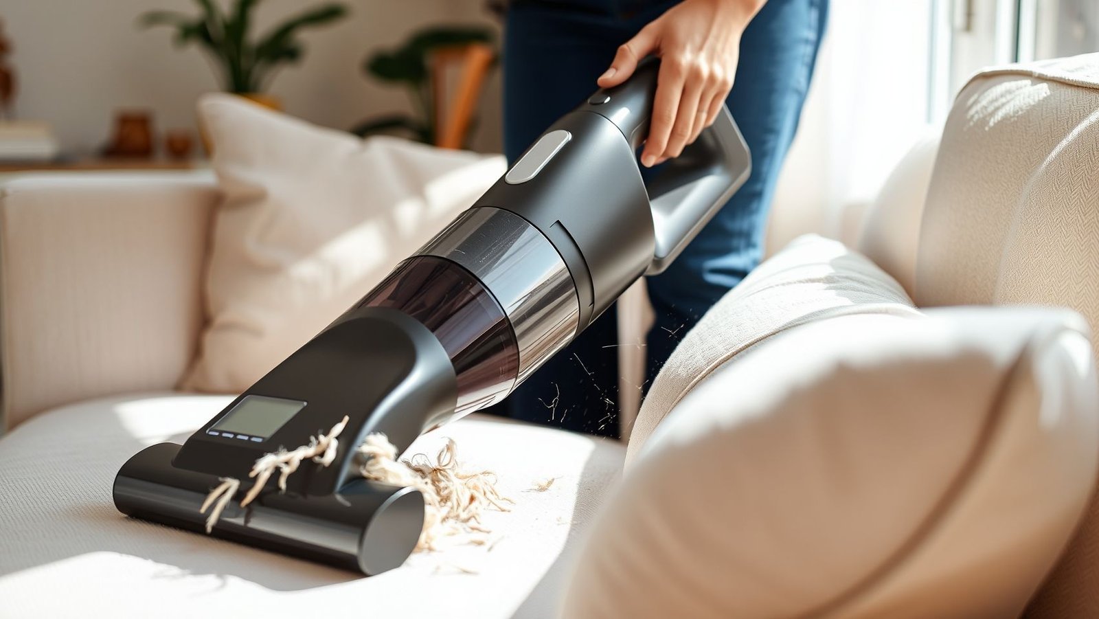 Rotina de limpeza do sofá: Aspire semanalmente para evitar odores e acúmulo de sujeira. #limpezasofa #rotinalimpeza #aspirador