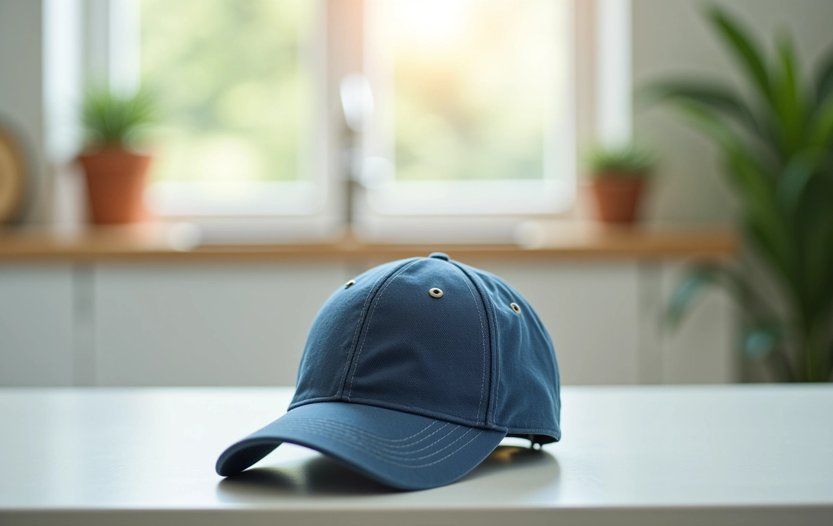 Boné em suporte para lavagem.