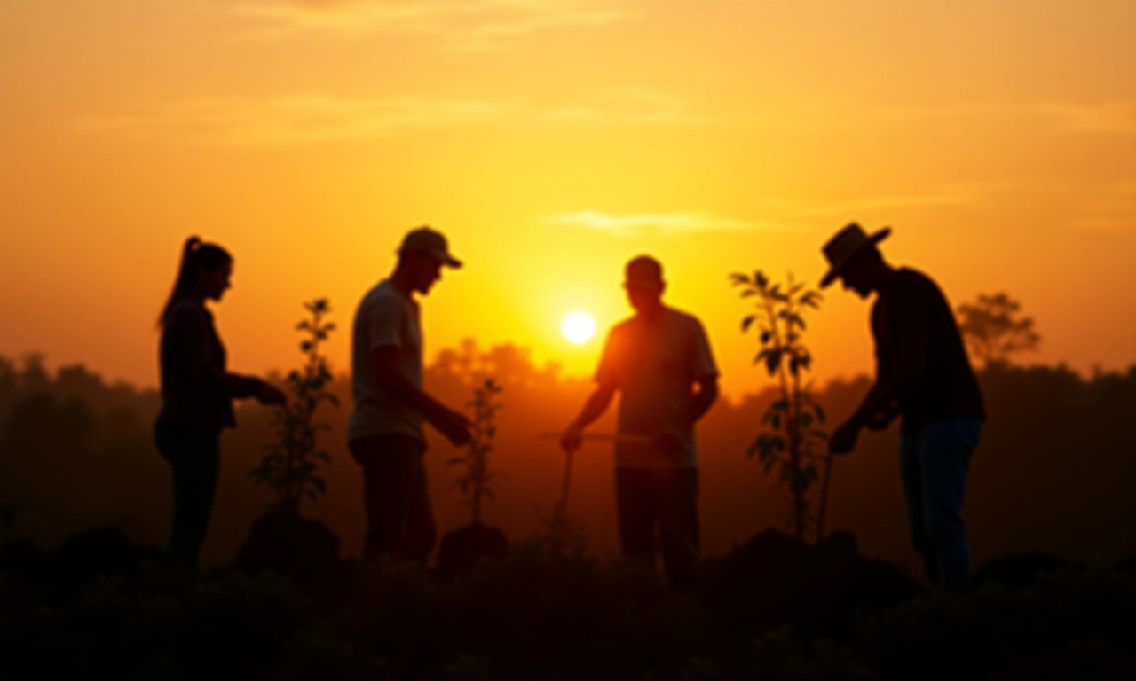 Brasileiros plantando Ipês e Figueiras no Pantanal.