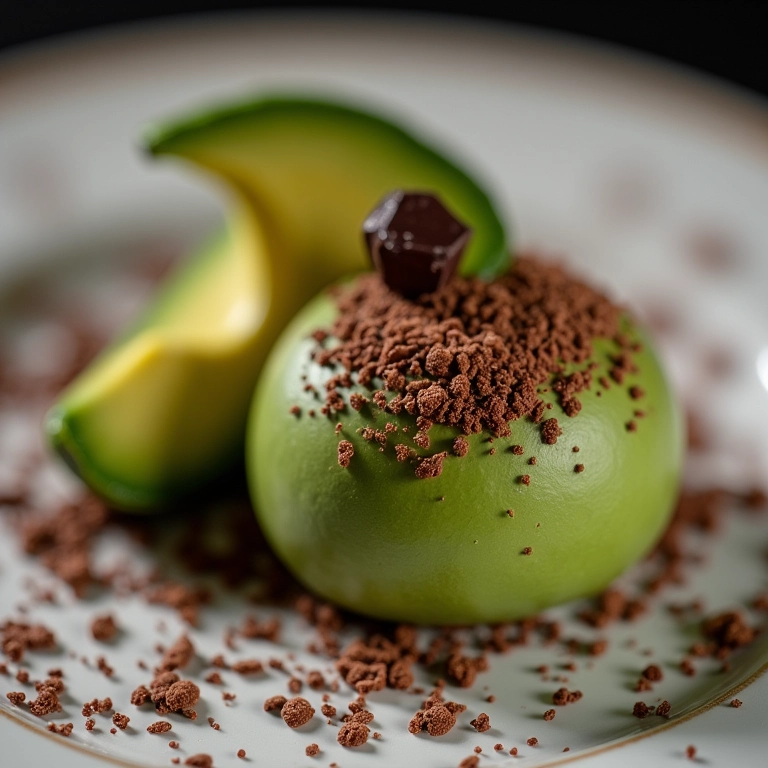 Brigadeiro de abacate com granulado de chocolate.