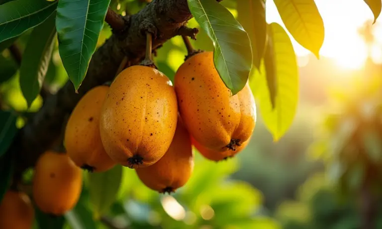 Cupuaçu maduro pendurado em árvore na Amazônia.