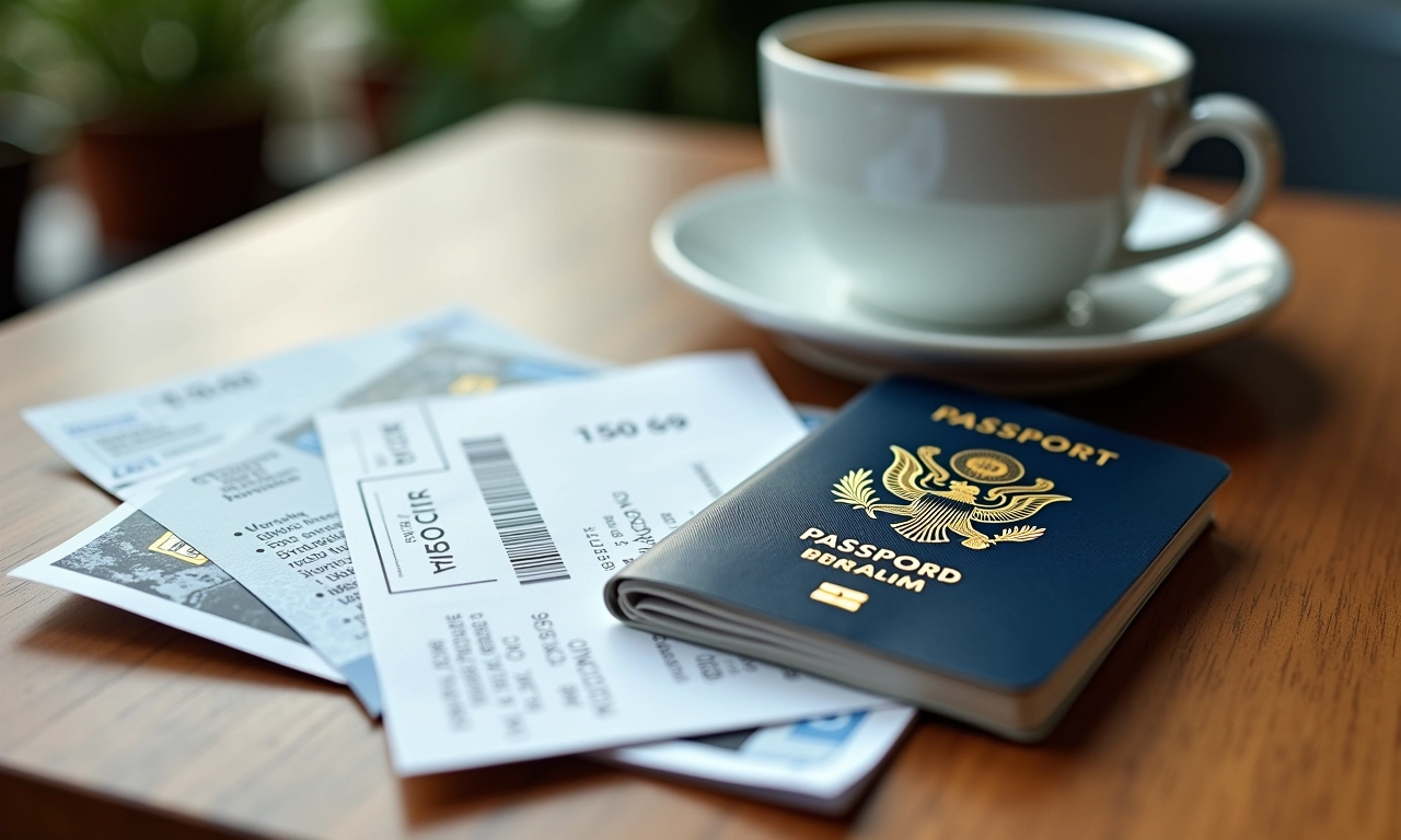 Documentos de viagem essenciais: passaporte e passagem aérea.