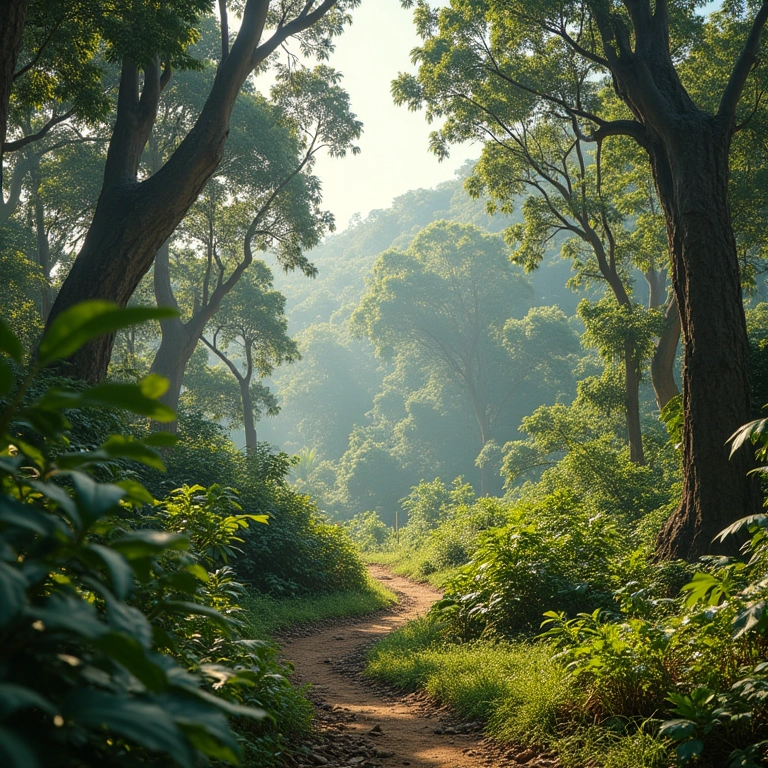 Ecossistema diverso com Jequitibás-Rosa, mostrando aumento da biodiversidade.