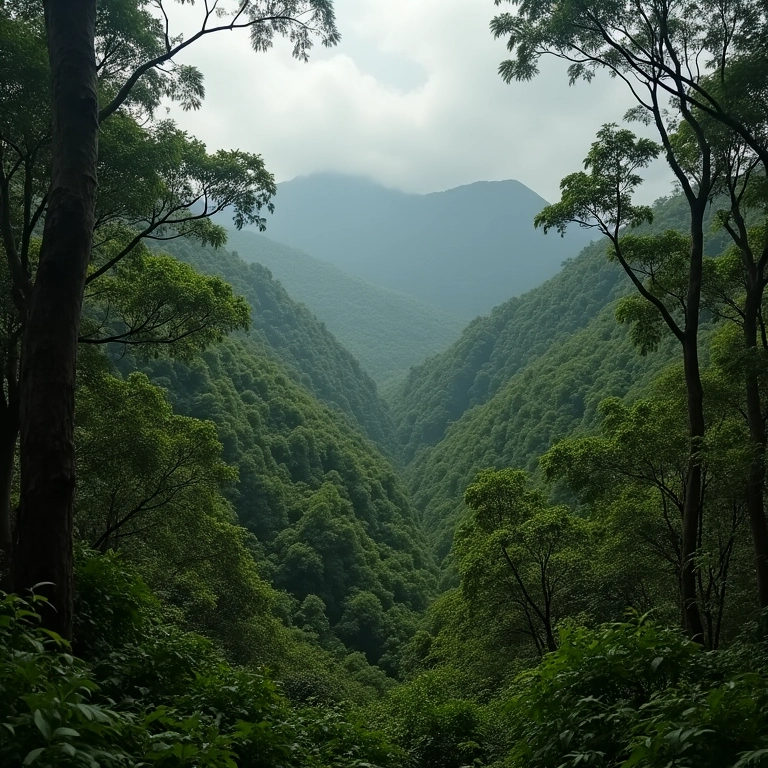 Floresta de Jequitibá-Rosa ameaçada, com desmatamento ao fundo.